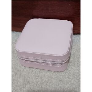 Faux Leather Pink Travel Jewelry Box